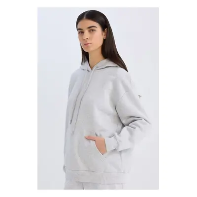 DEFACTO Relax Fit Hooded Kangaroo Pocket Thick Basic Plain Sweatshirt