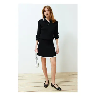 Trendyol Black Sweater/Skirt Knitwear Bottom-Top Set