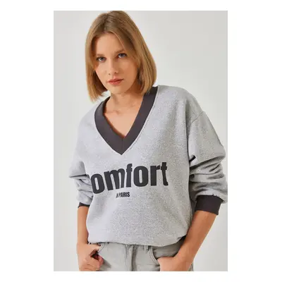 Bianco Lucci Women's Comfort Printed Sweatshirt