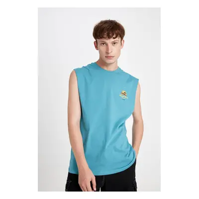 DEFACTO Boxy Fit Printed Crew Neck Undershirt