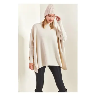 Bianco Lucci Women's Basic Elastic Sleeve Oversize Poncho