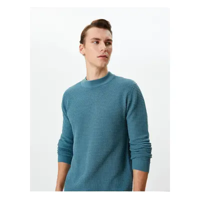 Koton Slim Fit Sweater Knitwear Basic Crew Neck Textured