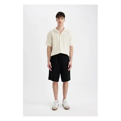 DEFACTO Relax Fit Basic Plain Bermuda Shorts with Pockets