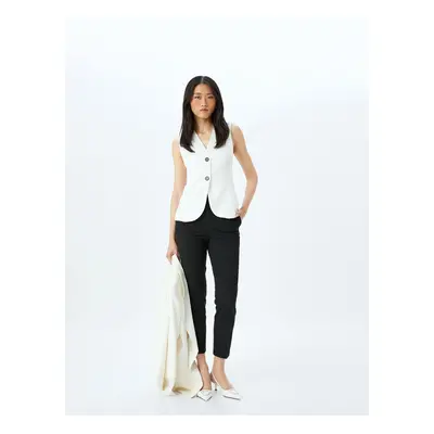 Koton High Waist Cigarette Trousers with Pockets