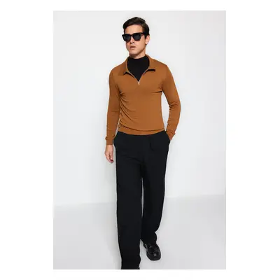 Trendyol Camel Slim Fit Polo Neck Knitwear Sweater