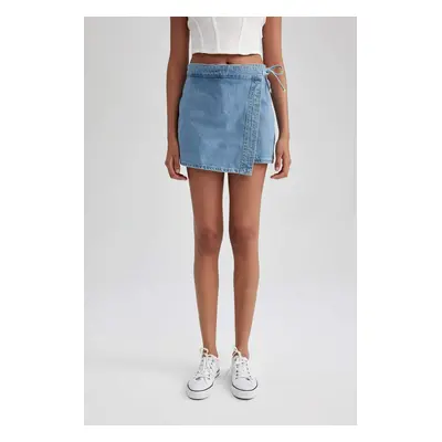 DEFACTO Short Skirt Normal Waist Cut End Short