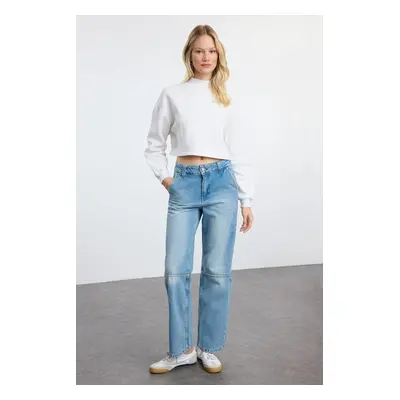 Trendyol Blue High Waist Wide Leg Jeans