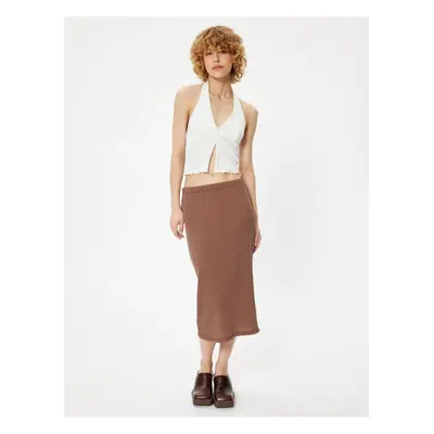 Koton Midi Pencil Skirt Wrapped Elastic Waist