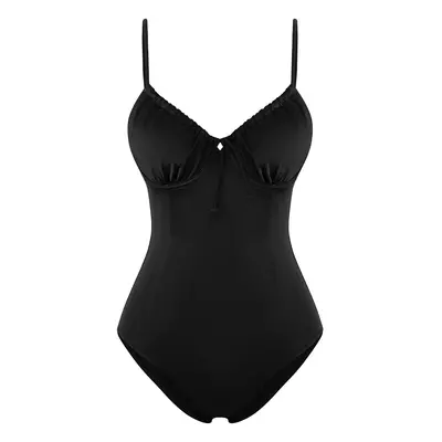 Trendyol Black*001 Plain Strapless Sleeveless Swimsuit