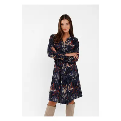 Volcano Woman's Dress G-Nao Navy Blue