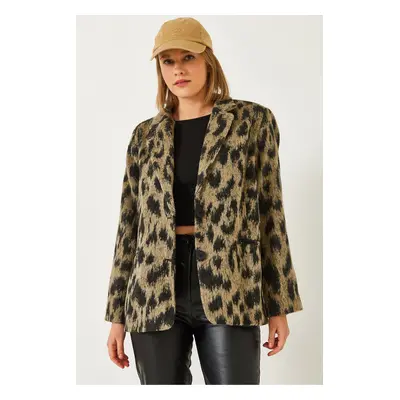 Bianco Lucci Women's Leopard Print Stamped Jacket Dc