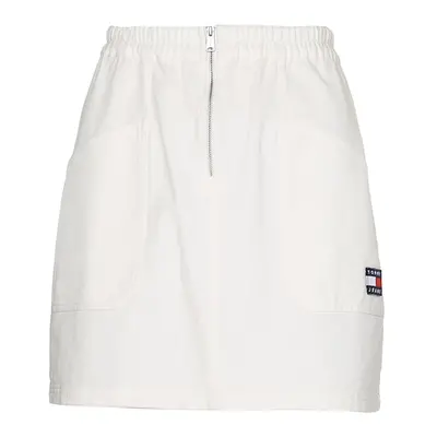 Tommy Jeans Skirt - TJW SURPLUS ZIP MINI SKIRT white