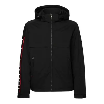 Tommy Hilfiger Jacket - REMOVABLE HOODED LARGE PRINT JKT black