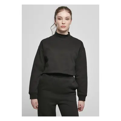 Dámský Cropped Oversized Sweat High Neck Crew černý