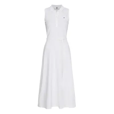 Tommy Hilfiger Dress - FIT & FLARE MIDI POLO DRESS NS white