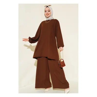 Bigdart Women's Brown Tunic Pants Bottom Top Set