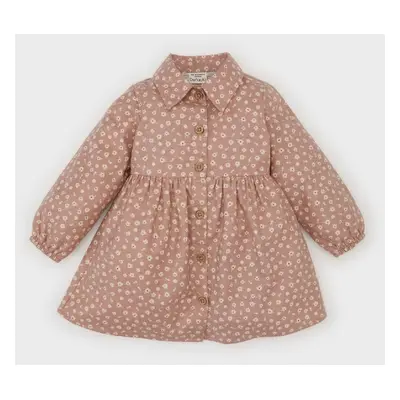 DEFACTO Baby Girl Floral Long Sleeve Flannel Dress