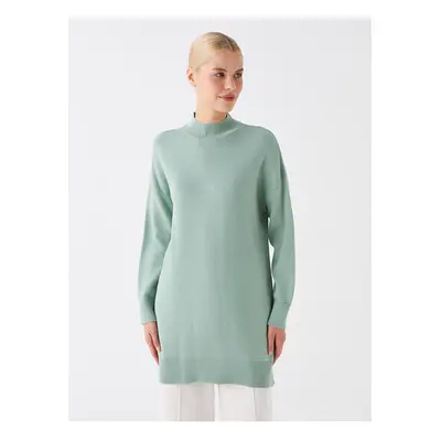 LC Waikiki Lw - Half Turtleneck Plain Long Sleeve Oversize Women's Knitwear Tunic