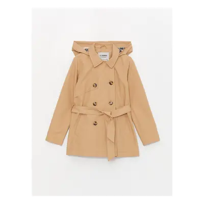 LC Waikiki Hooded Basic Girl's Trench Coat