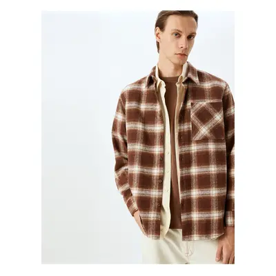 Koton Long Sleeve Pocket Detail Plaid Lumberjack Shirt