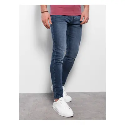 Ombre Pánské džínové kalhoty SKINNY FIT - tmavě modré