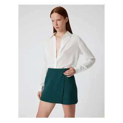 Koton Standard Waist Double Breasted Mini Shorts Skirt