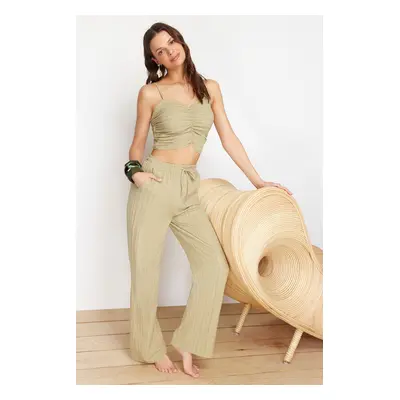 Trendyol Khaki Woven Blouse Trousers Set