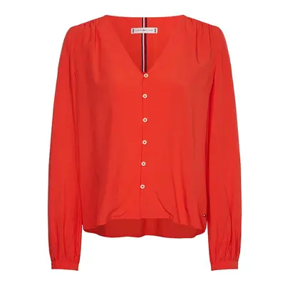 Tommy Hilfiger Blouse - VISCOSE V-NK REGULAR BLOUSE red