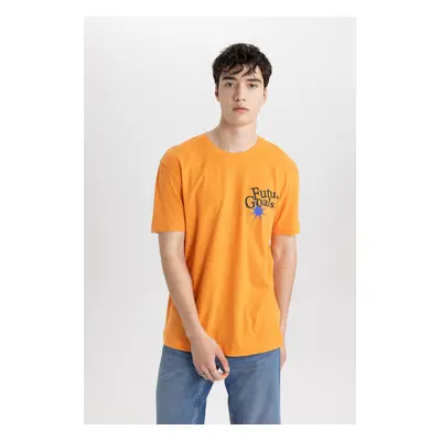 DEFACTO Regular Fit Crew Neck Back Printed Short Sleeve T-Shirt