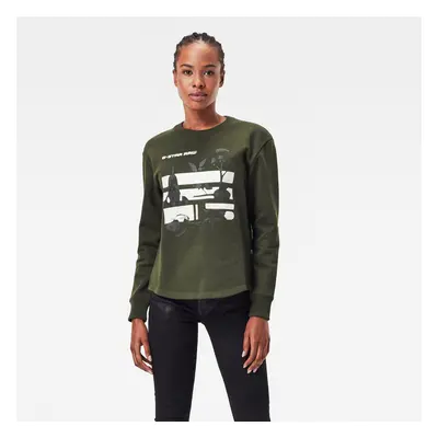 G-STAR Sweatshirt - Graphic thistle xzyph r sw wmn l\s dark green