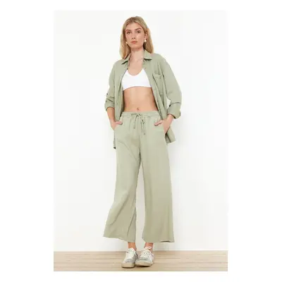 Trendyol Mint 100% Tencel™ High Waist Culotte Jeans with Elastic Waist