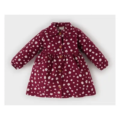 DEFACTO Baby Girl Floral Long Sleeve Flannel Dress