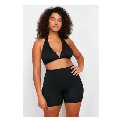 Trendyol Curve Black High Waist Knitted Bikini Bottom