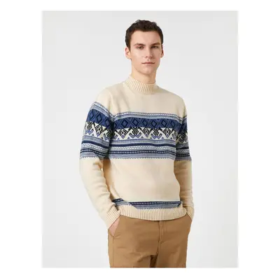 Koton Knitwear Sweater Half Turtleneck Ethnic Themed