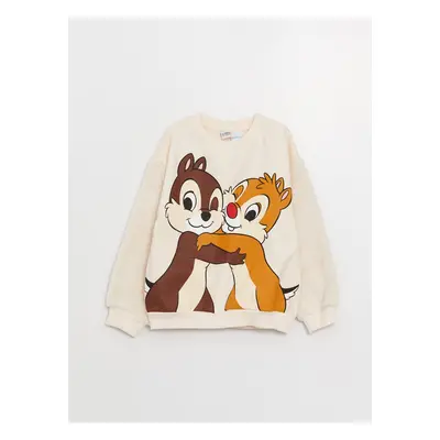 LC Waikiki Girls' Crew Neck Chip'n Dale Printed Long Sleeve Sweatshirt