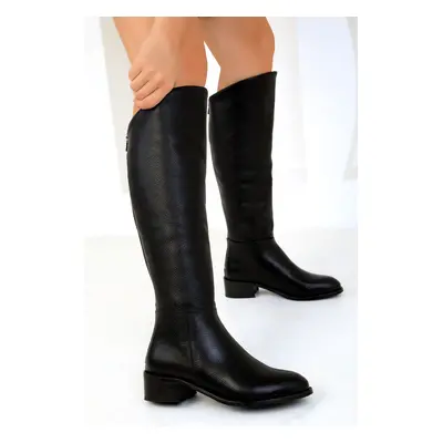 Soho Black Genuine Leather Women's Boots