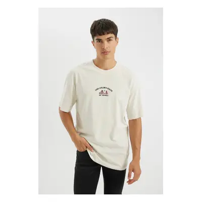 DEFACTO Relax Fit Crew Neck Printed Cotton Short Sleeve T-Shirt