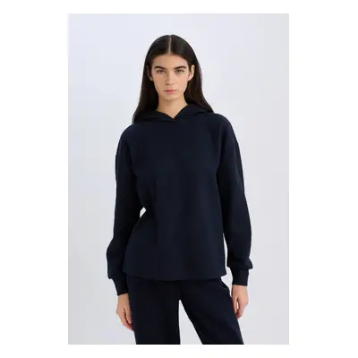 DEFACTO Relax Fit Hooded Basic Plain Sweatshirt