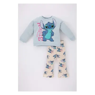 DEFACTO piece Regular Fit Crew Neck Lilo & Stitch Licensed Knitted Set