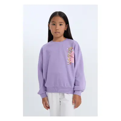 DEFACTO Girl Relax Fit Crew Neck Printed Sweatshirt