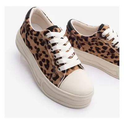 Marjin Women's Sneaker Thick Sole Leopard Sports Shoes Larka Leopard