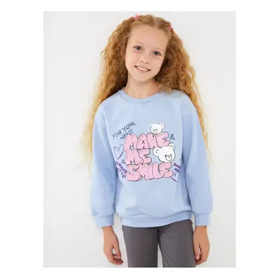 LC Waikiki Crew Neck Printed Long Sleeve Girl's Sweatshirt