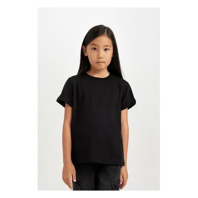 DEFACTO Girls Regular Fit Crew Neck Short Sleeve T-Shirt