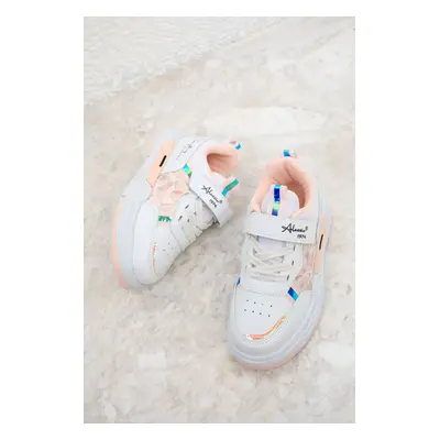 Soho White-Pink Kids Sneakers