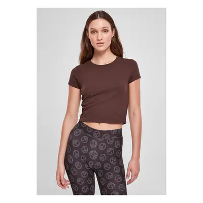 Dámský strečový dres Cropped Tee hnědé