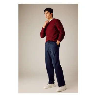 DEFACTO Relax Fit Trousers with Waist Tie and Pocket Straight Leg