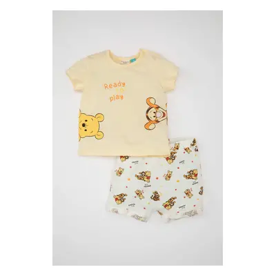 DEFACTO Baby Boy Disney Winnie The Pooh Cotton T-Shirt Shorts Piece Set