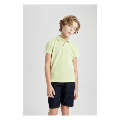 DEFACTO Boy's Pique Short Sleeve Basic Polo T-Shirt