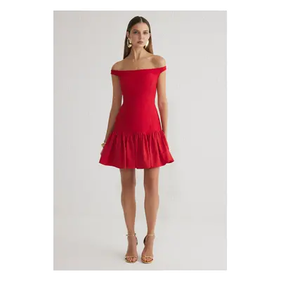 Trendyol Red Waist Open Woven Dress