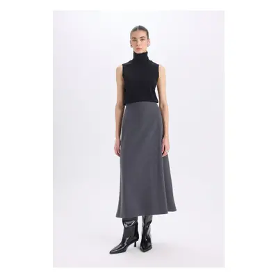 DEFACTO A Cut Elastic Waist Basic Plain Normal Waist Maxi Skirt